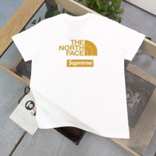 【限定】The North FaceXSupreme連名ロゴアルファベットプリントカジュアルカップル丸首半袖Tシャツ2色