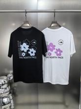 累積売上総額第１位！ ザノースフェイス 激安通販 2024探検シリーズ背中の大きな花のプリントTシャツ2色