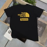 【限定】The North FaceXSupreme連名ロゴアルファベットプリントカジュアルカップル丸首半袖Tシャツ2色