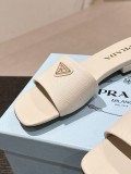 累積売上総額第１位！プラダ 偽物通販 2024新トリコロール三角ヒール角ミューラースリッパ