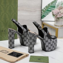 使い勝手良し グッチ n級品 2024春モデル新防水台ハイヒールローマサンダル