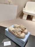 日本未入荷 プラダ 激安通販 2024新トリコロール三角ヒール角ミューラースリッパ