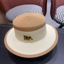 超話題! ディオール コピーおすすめ 2024の新草編みフラットトップ日除け麦わら鉢帽