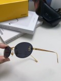 稀少 フェンディ 激安通販 2024新作メタルフレームレス楕円サングラス