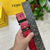 【限定】フェンディ スーパーコピー ダブルリング正逆用ベルトFFボタンバックル