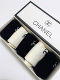 高品質 シャネル n級品 クラシックアルファベットロゴコットンミッドソックス