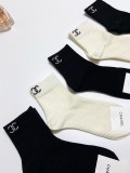 高品質 シャネル n級品 クラシックアルファベットロゴコットンミッドソックス