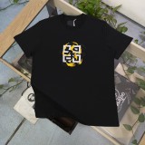 ★超人気 フェンディ コピー 刺繍竜騰模様ロゴ刺繍カジュアルカップルゆったり半袖Tシャツ2色