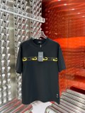 日本未入荷 フェンディ 激安偽物 2024 ss最新レザーロゴ発泡丸首半袖Tシャツ