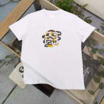 ★超人気 フェンディ コピー 刺繍竜騰模様ロゴ刺繍カジュアルカップルゆったり半袖Tシャツ2色
