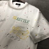 日本未入荷 フェンディ 激安偽物 2024新作ペイントグラフィティプリント半袖Tシャツ