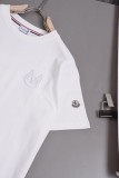 【話題商品！】モンクレール n級品 刺繍ロゴラウンドネック半袖Tシャツ
