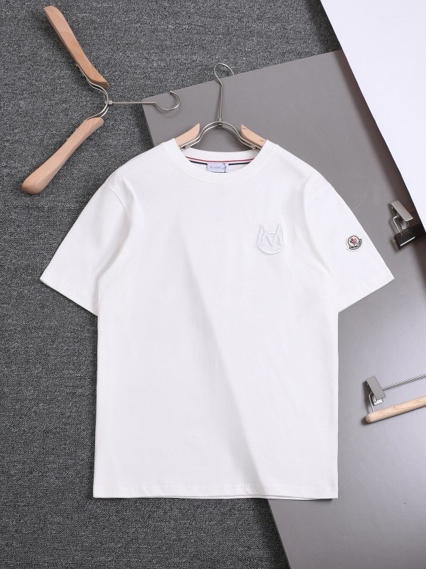 【話題商品！】モンクレール n級品 刺繍ロゴラウンドネック半袖Tシャツ