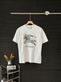 追跡付 バーバリー 偽物通販 夏の胸元刺繍戦馬カップル半袖Tシャツ
