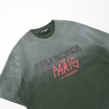日本未入荷 バレンシアガ スーパーコピー レインプリントグラデーションカジュアル丸首半袖Tシャツ