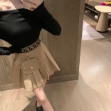 【話題商品！】フェンディ 激安通販 リボンプリーツスカートにダブルFメタル