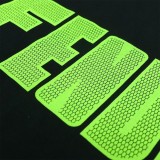 ★超人気 フェンディ コピー アルファベットロゴ蛍光緑プリントラウンドネック半袖Tシャツ