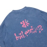 新作 バレンシアガ コピーおすすめ 水洗ファジィ旧破壊ロゴカジュアル半袖Tシャツ