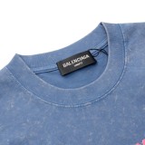 新作 バレンシアガ コピーおすすめ 水洗ファジィ旧破壊ロゴカジュアル半袖Tシャツ