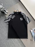 高品質 フェンディ スーパーコピー 春夏新作高バージョン刺繍ダブルF袖口半袖Tシャツ
