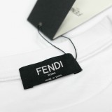 高品質 フェンディ 激安通販 アルファベットロゴ蛍光緑プリントラウンドネック半袖Tシャツ