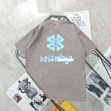 追跡付 バレンシアガ コピーおすすめ 水洗いバックテープ半袖Tシャツ