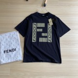 ★超人気 フェンディ スーパーコピー 丸首純綿丸首男女ゆったりタイプ半袖Tシャツ2色