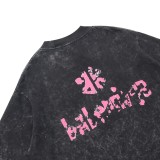 累積売上総額第１位！バレンシアガ コピー 水洗ファジィ旧破壊ロゴカジュアル半袖Tシャツ