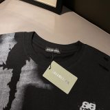一目惚れ♪ バレンシアガ スーパーコピー の梵字破砕感アルファベットプリント重工破洞半袖Tシャツ