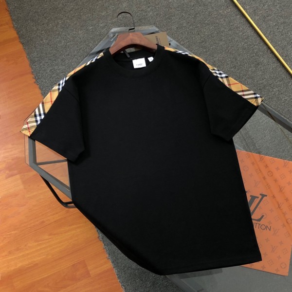 【話題商品！】 バーバリー 偽物通販 2024SSチェックパッチワーク半袖Tシャツ