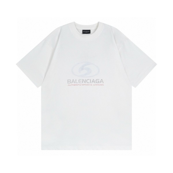 稀少 バレンシアガ 激安偽物 2024 SSファジィLOGO直噴プリント半袖Tシャツ2色