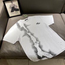 入手困難 バレンシアガ n級品 の梵字破砕感アルファベットプリント重工破洞半袖Tシャツ