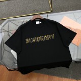 超話題! バーバリー 偽物通販 2024新作スエード発泡アルファベットロゴ半袖Tシャツ
