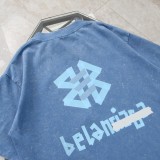 新作 バレンシアガ 偽物通販 水洗いバックテープ半袖Tシャツ