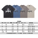 稀少 バレンシアガ 激安通販 水洗い星の落書きプリントグラデーションカジュアル丸首半袖Tシャツ