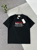 稀少 グッチ 偽物通販 の最新トップバージョンの胸の前の厚手版ゴムロゴ工芸Ｔシャツ