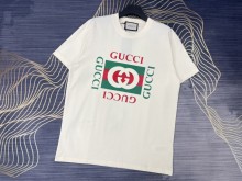 大人気 グッチ 偽物通販 2024春夏新作4 Gアルファベットプリントラウンドネック半袖Tシャツ