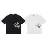 使い勝手良しシャネル スーパーコピー 2024 SSカラーインキ柄半袖Tシャツ
