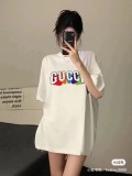稀少 グッチ 激安通販 2024春夏新作アルファベットプリントラウンドネック半袖Tシャツ2色