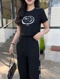 使い勝手良し グッチ 偽物通販 24 SS春夏新作Tシャツワイドパンツセット2色