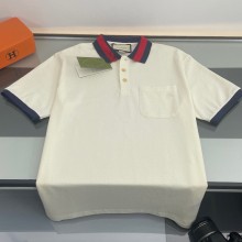 ★超人気 グッチ コピーおすすめ 2024 SSの新型ぶつかり色編み襟半袖ポロシャツ