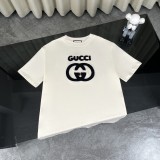 追跡付 グッチ 激安偽物 定番タオルアルファベット刺繍半袖Tシャツ