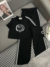 使い勝手良し グッチ 偽物通販 24 SS春夏新作Tシャツワイドパンツセット2色