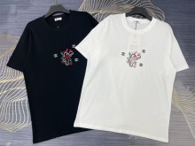追跡付 シャネル コピー 2024春夏新作刺繍ロゴラウンドネック半袖Tシャツ2色