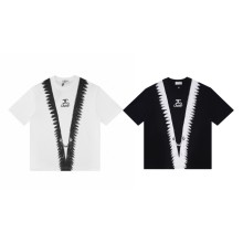 一目惚れ♪ シャネル コピーおすすめ アルファベットロゴプリントペアルッククルーネック半袖Tシャツ2色