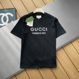 【限定】グッチ 激安偽物 新シーズンの新充填立体デジタル刺繍男女同純綿丸首半袖T2色