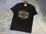 ★超人気 グッチ コピー 2024春夏新作プリントロゴラウンドネック半袖Tシャツ2色