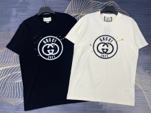 稀少 グッチ n級品 2024春夏新作プリントロゴラウンドネック半袖Tシャツ2色