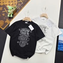 大人気 セリーヌ コピー  24 ss夏の新作シリーズシンプルアルファベットロゴプリント半袖Tシャツ2色
