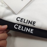 入手困難 セリーヌ 激安偽物 24 ss夏の新作定番ベーシック刺繍開襟ポロシャツ半袖Tシャツ2色